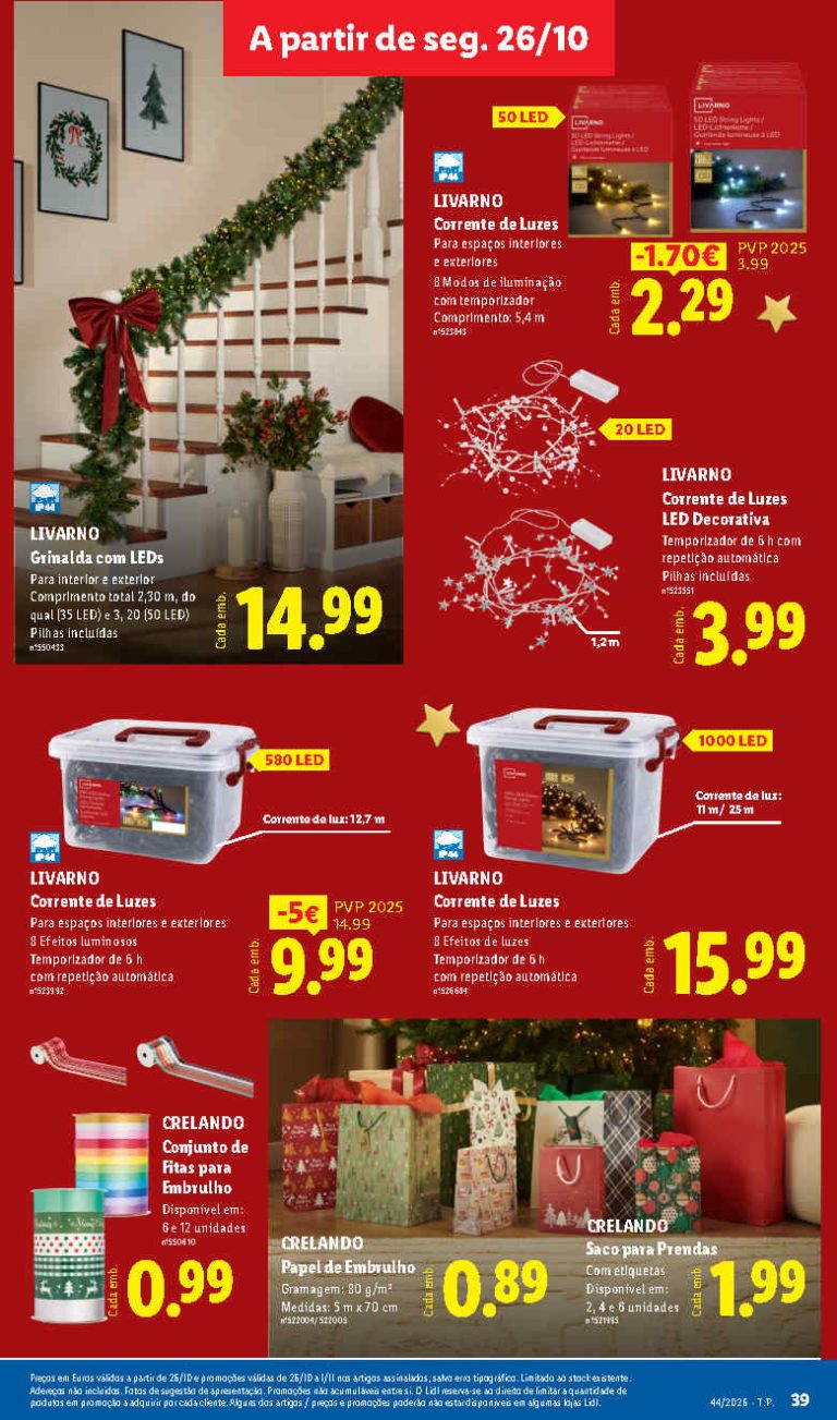 Folheto Lidl Oportunidades Natal – Antevisão Bazar Promoções 26 outubro a 1 novembro