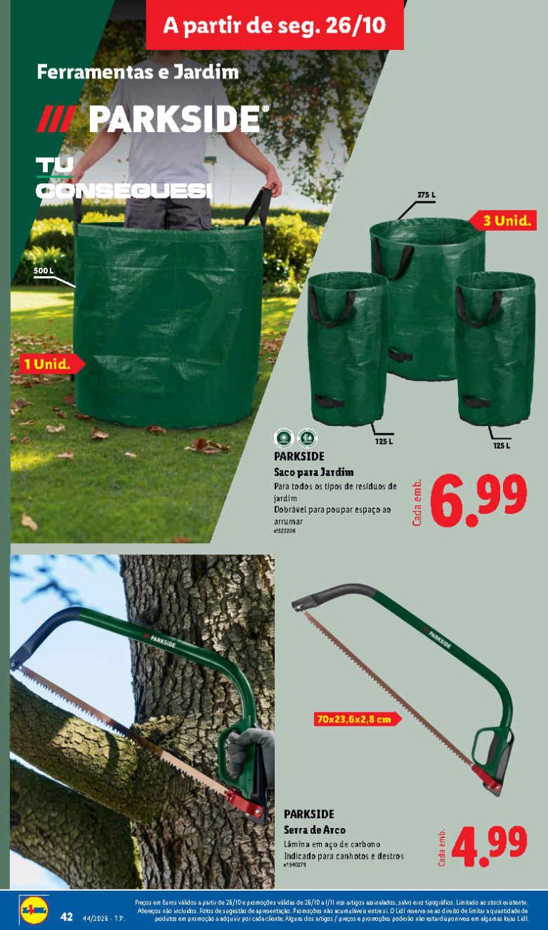 Folheto Lidl Especial Parkside – Antevisão Bazar Promoções de 26 outubro a 1 novembro