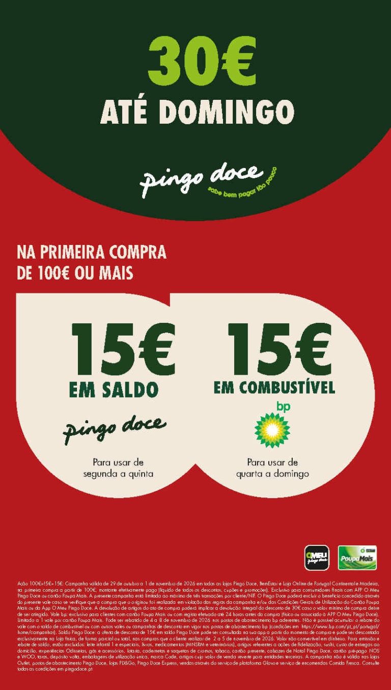 Folheto Pingo Doce Fim de Semana – Antevisão Promoções 29 outubro a 2 novembro