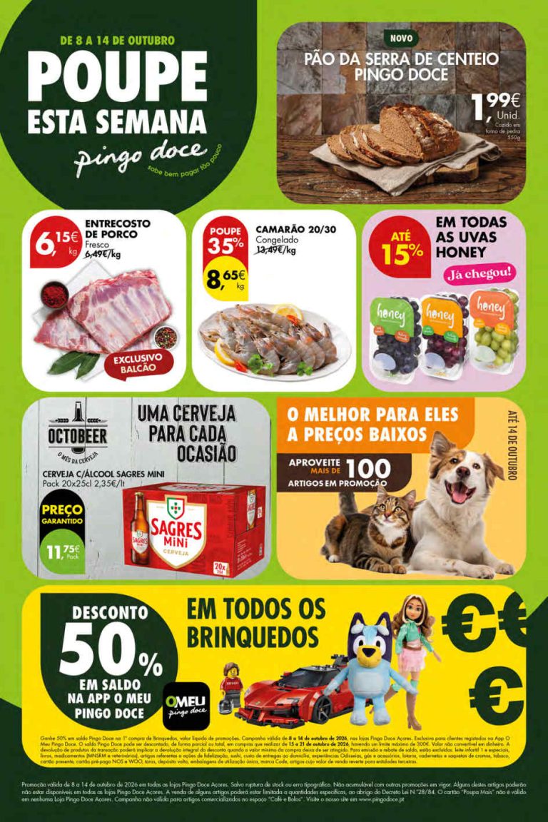 Folheto Pingo Doce Açores – Antevisão Promoções 8 a 14 de outubro