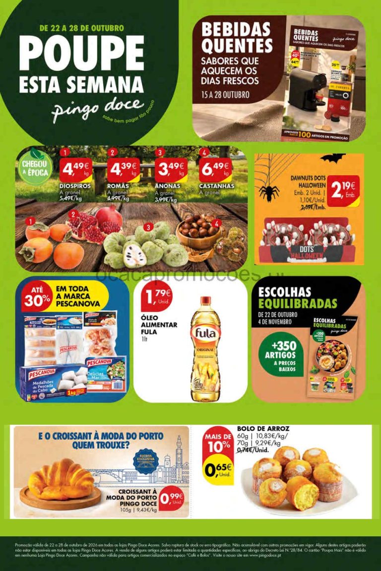 Folheto Pingo Doce Açores – Antevisão Promoções 22 a 28 de outubro