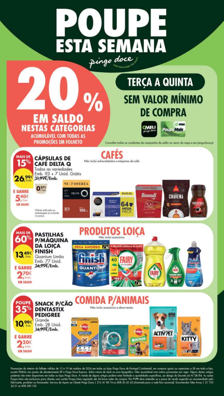 Folheto Pingo Doce Lojas Pequenas – Antevisão Promoções 13 a 19 de outubro