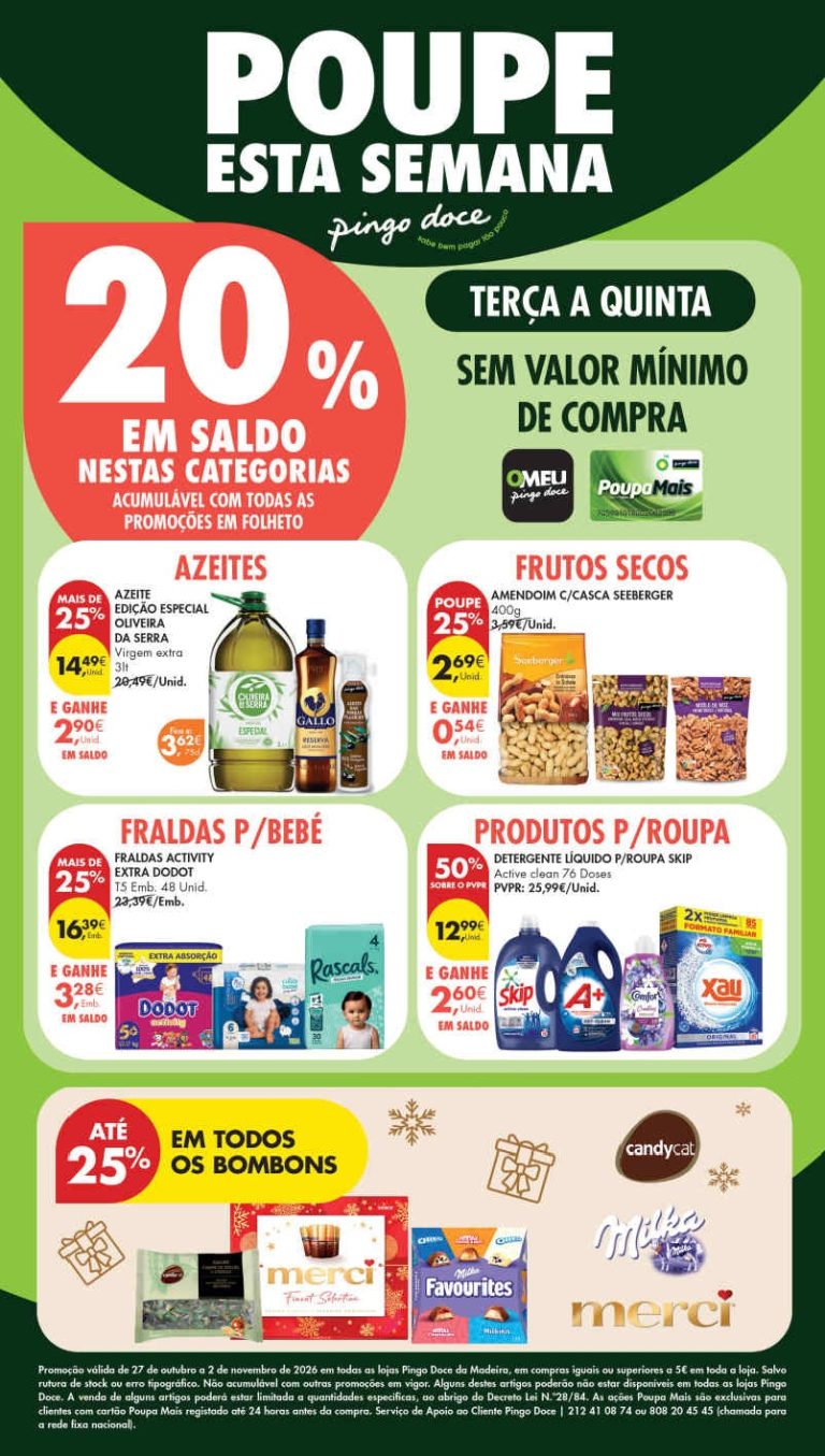 Folheto Pingo Doce Madeira – Antevisão Promoções de 27 outubro a 2 novembro