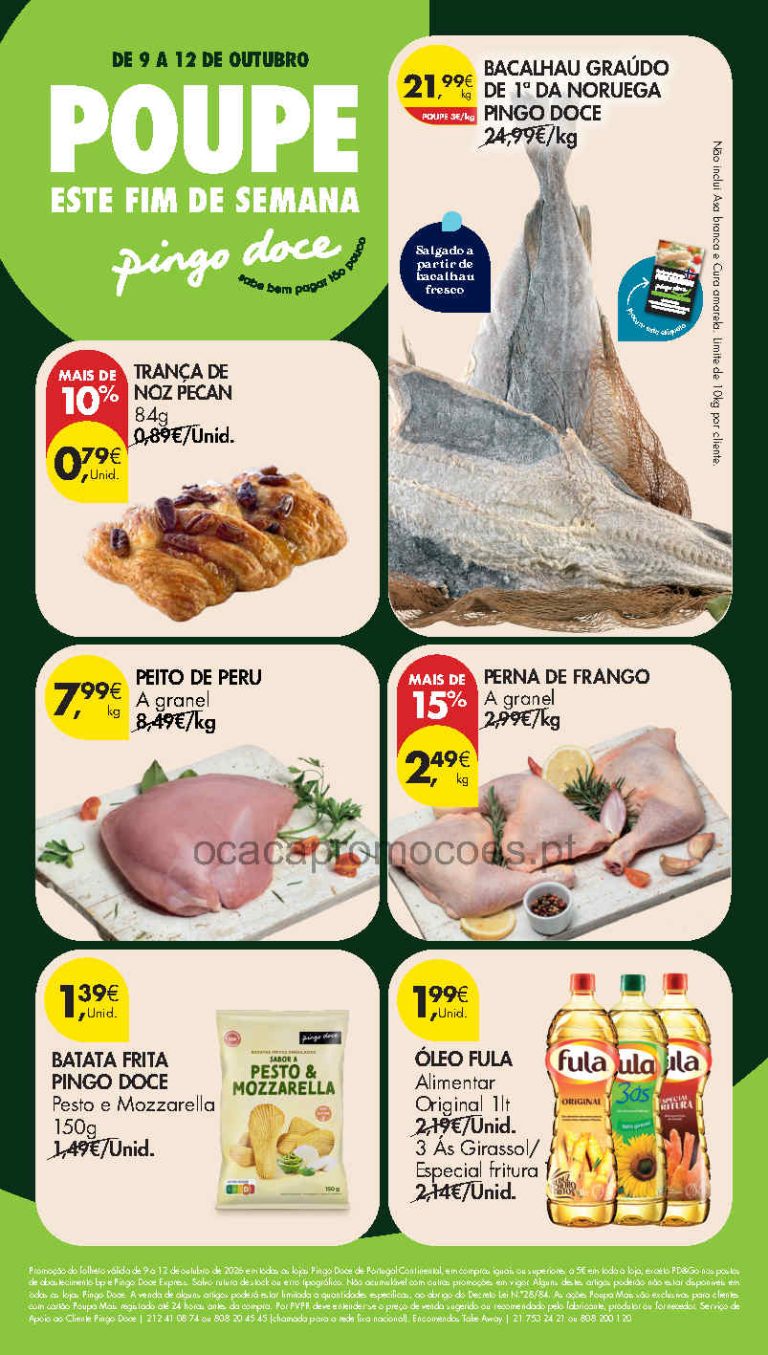 Folheto Pingo Doce Fim de Semana – Antevisão Promoções 9 a 12 de outubro