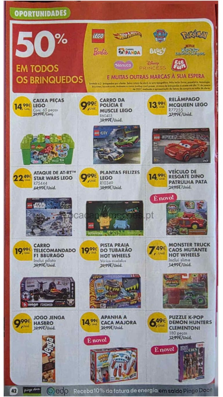 Antevisão Pingo Doce – Promoção 50% em Todos os Brinquedos 20 a 26 de outubro