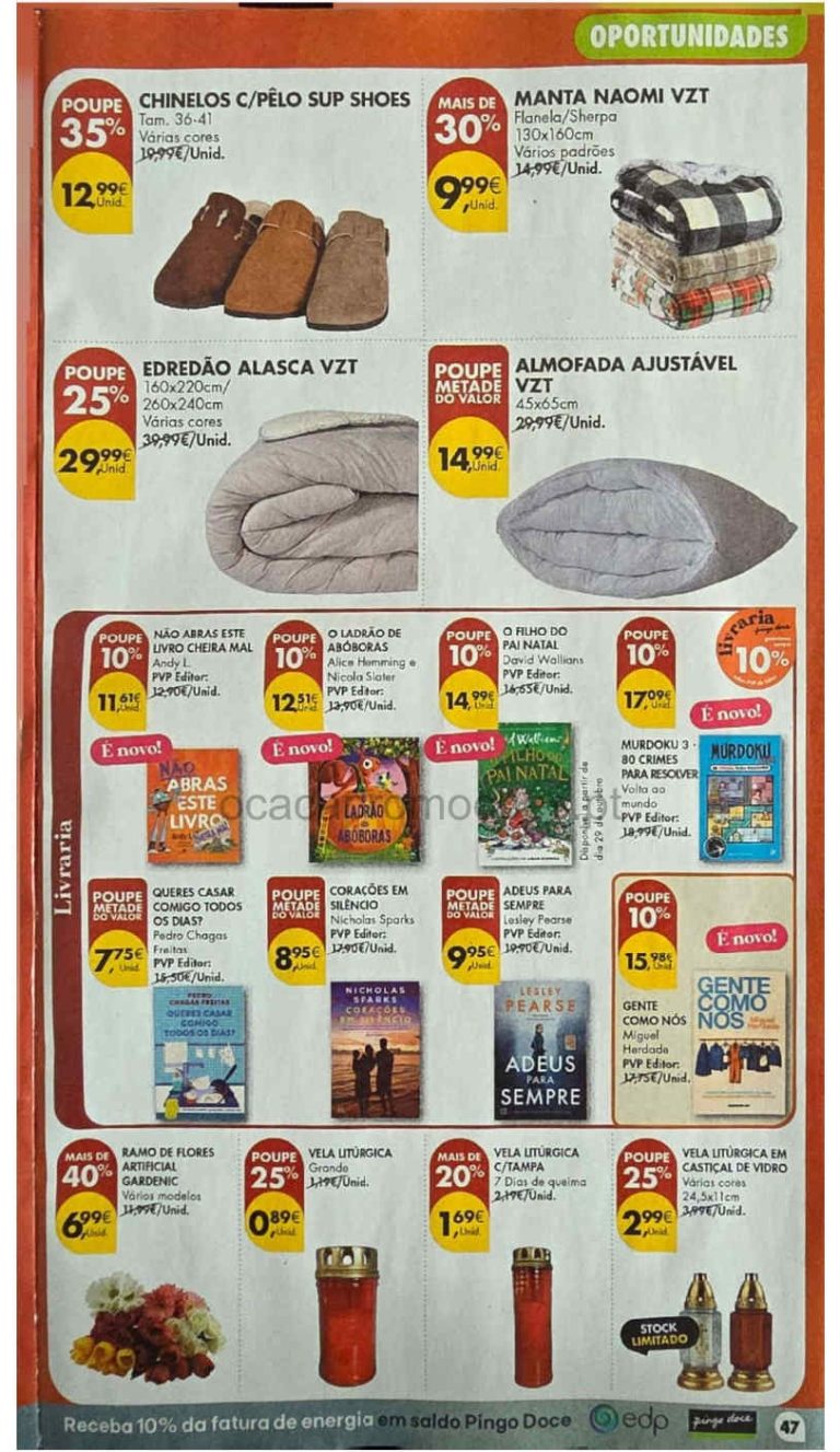 Folheto Pingo Doce Oportunidades Bazar – Antevisão Promoções de 27 outubro a 2 novembro