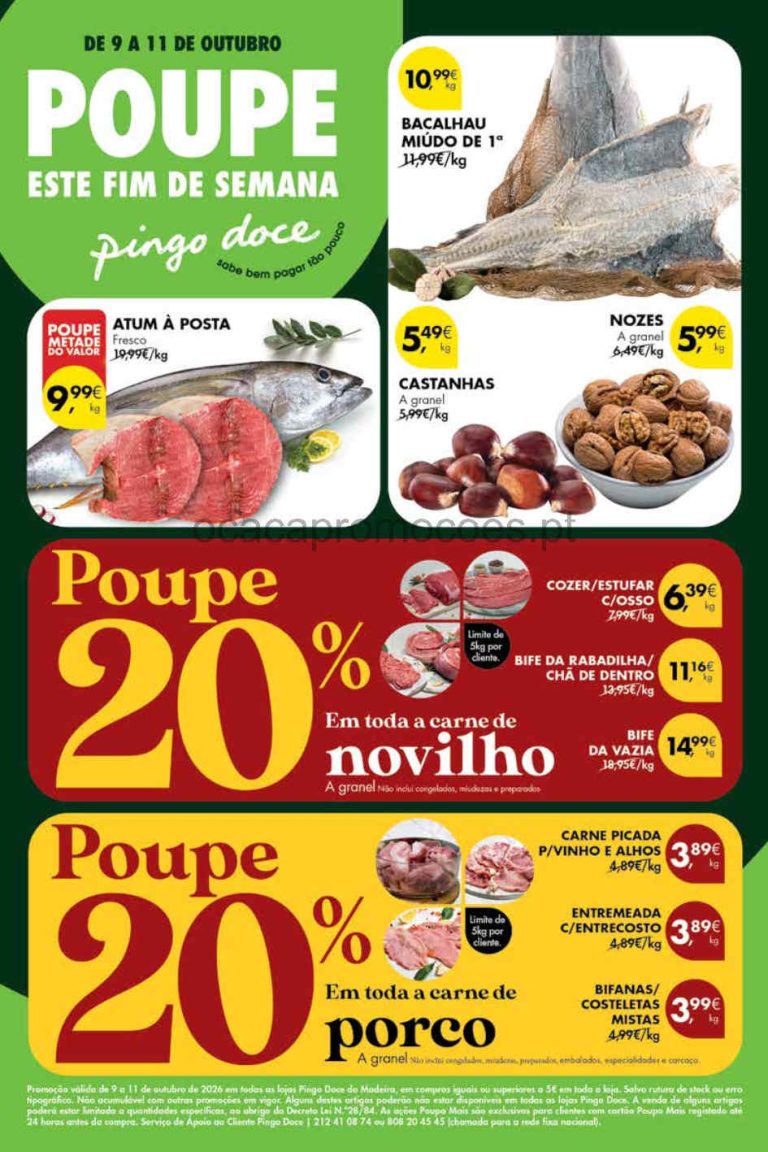 Folheto Pingo Doce Madeira Fim de Semana – Antevisão Promoções 9 a 12 de outubro