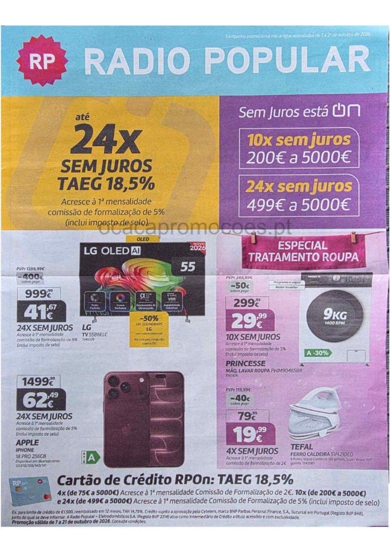 Folheto Rádio Popular – Antevisão Promoções 7 a 21 de outubro