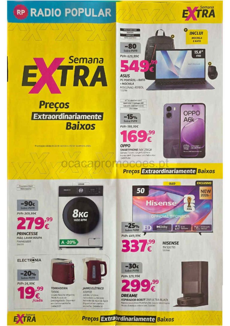 Folheto Rádio Popular – Antevisão Promoções 22 outubro a 2 novembro