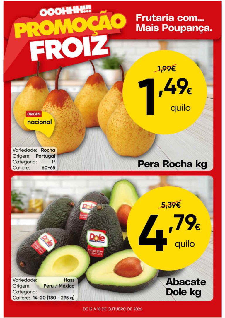 Folheto Supermercado Froiz – Antevisão Promoções 12 a 18 de outubro