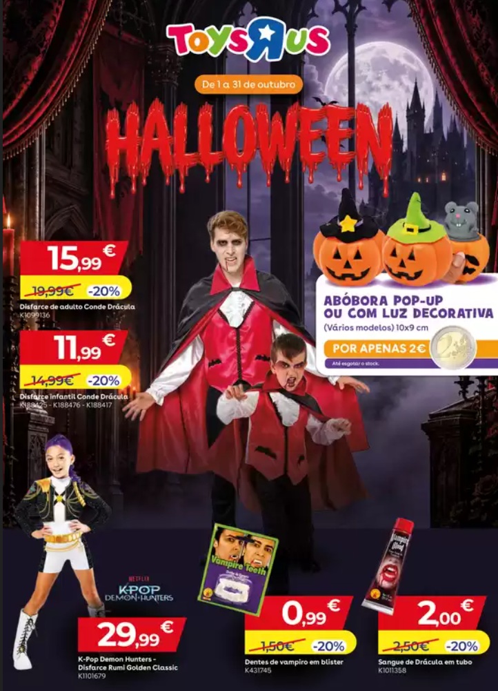 Folheto Toys R Us Halloween – Antevisão Promoções 1 a 31 de outubro
