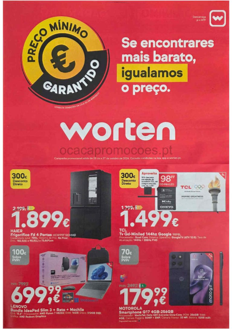 Folheto Worten – Antevisão Promoções 20 a 27 de outubro