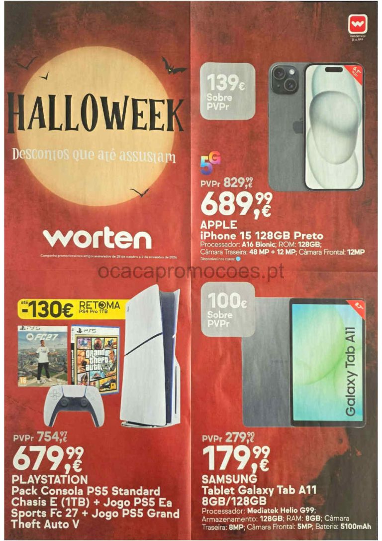Folheto Worten – Antevisão Promoções de 28 outubro a 3 novembro