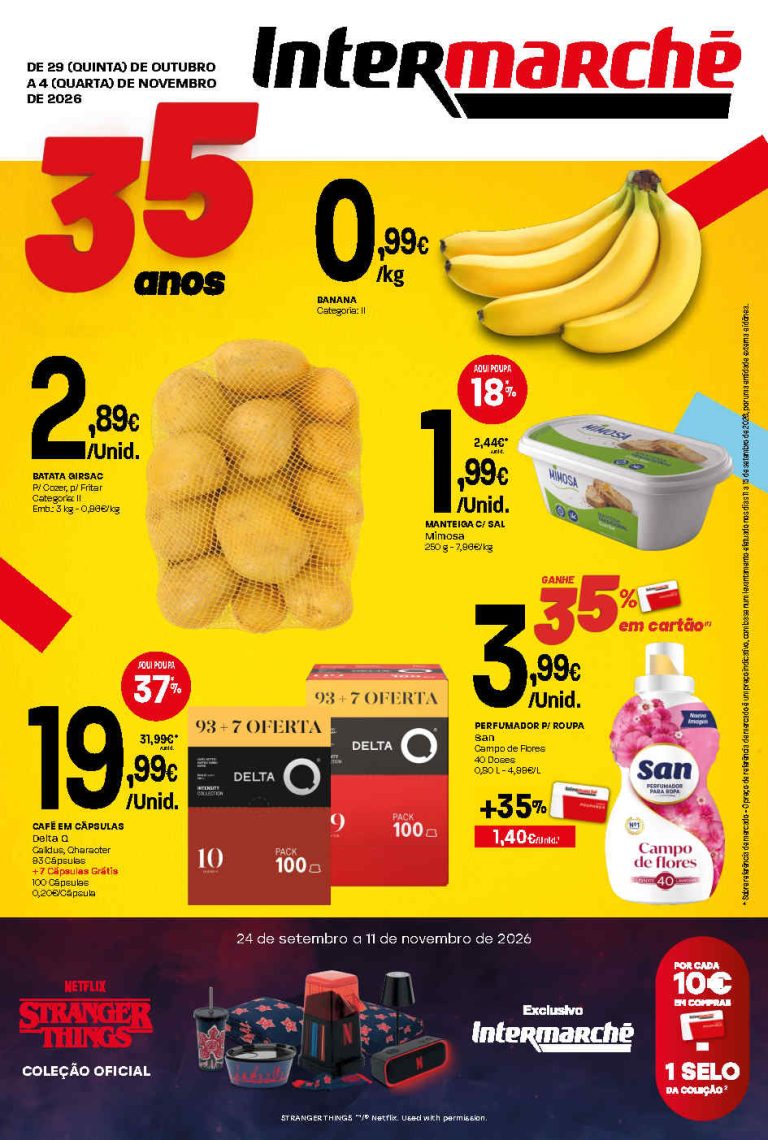 Folheto Intermarché Lojas Pequenas – Antevisão Promoções de 29 outubro a 4 novembro
