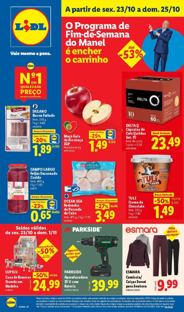 Folheto Lidl – Antevisão Promoções 23 a 25 de outubro