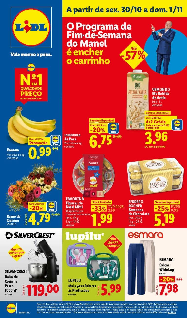 Folheto Lidl – Antevisão Promoções de 30 outubro a 1 novembro