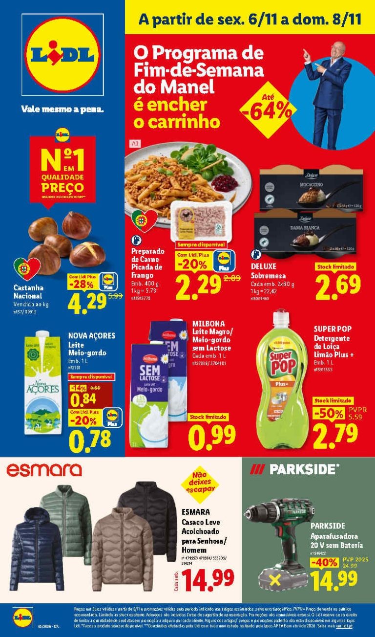 Folheto Lidl – Antevisão Promoções 6 a 8 de novembro