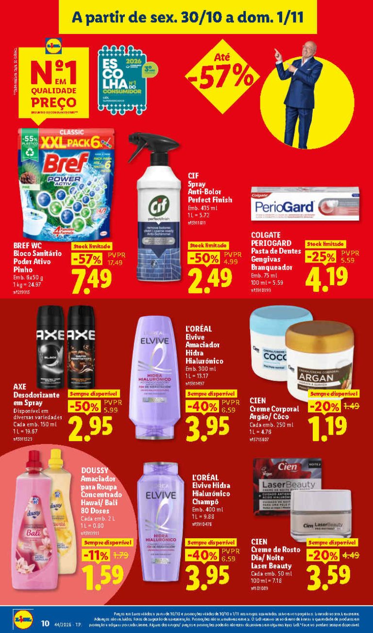 Folheto Lidl Limpeza e Beleza – Antevisão Promoções 30 outubro a 1 novembro