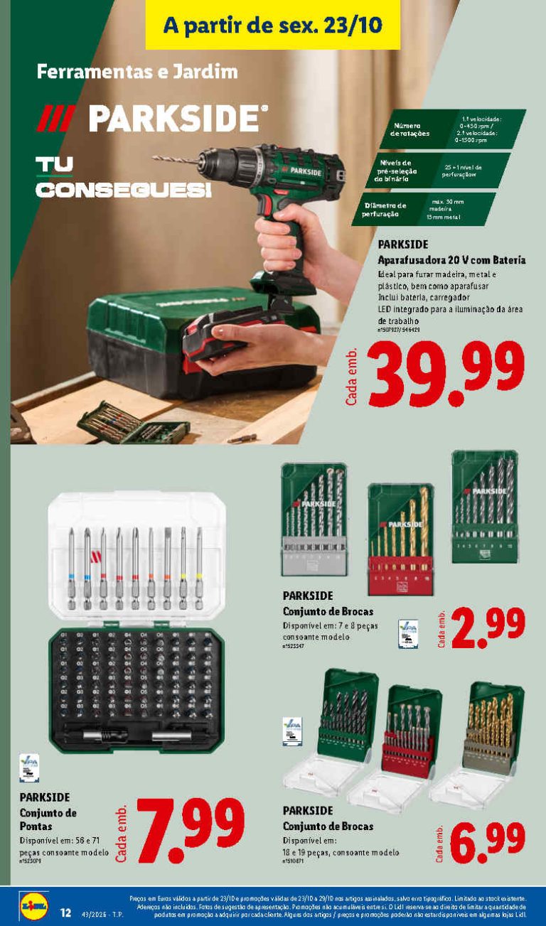 Folheto Lidl Ferramentas – Antevisão Bazar Promoções de 23 a 29 outubro