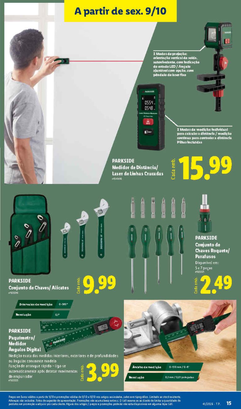 Folheto Lidl Ferramentas – Antevisão Bazar Promoções 9 a 15 de outubro