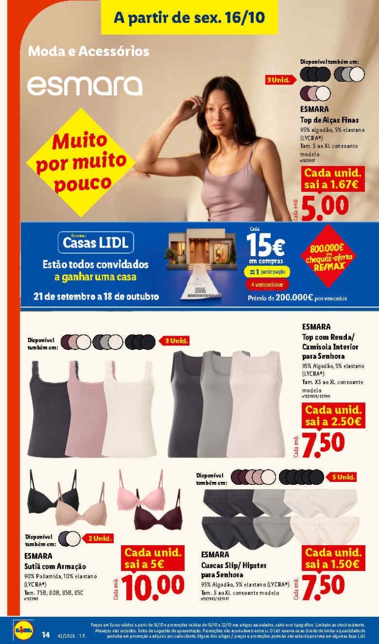 Folheto Lidl Moda – Antevisão Bazar Promoções 16 a 22 de outubro