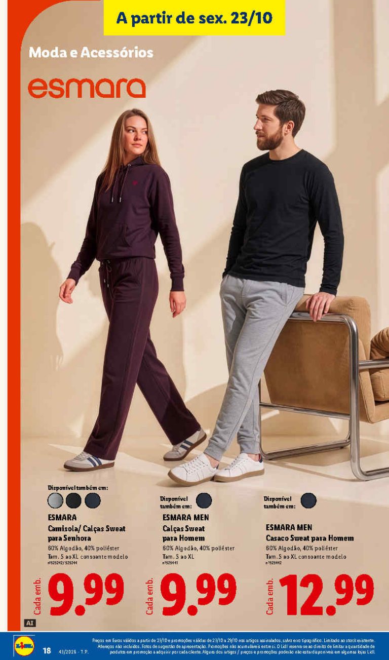 Folheto Lidl Esmara – Antevisão Bazar Promoções 23 a 29 de outubro