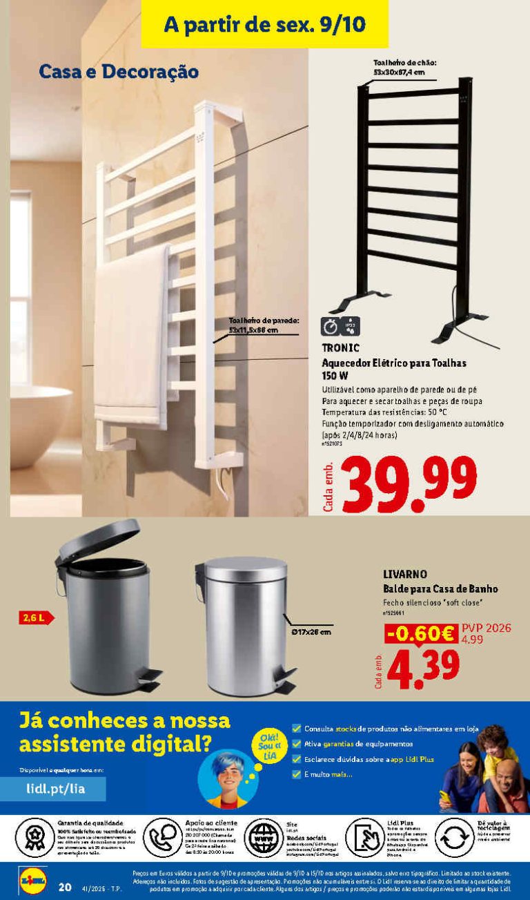 Lidl Destaques – Antevisão Bazar Promoções de 9 a 15 outubro