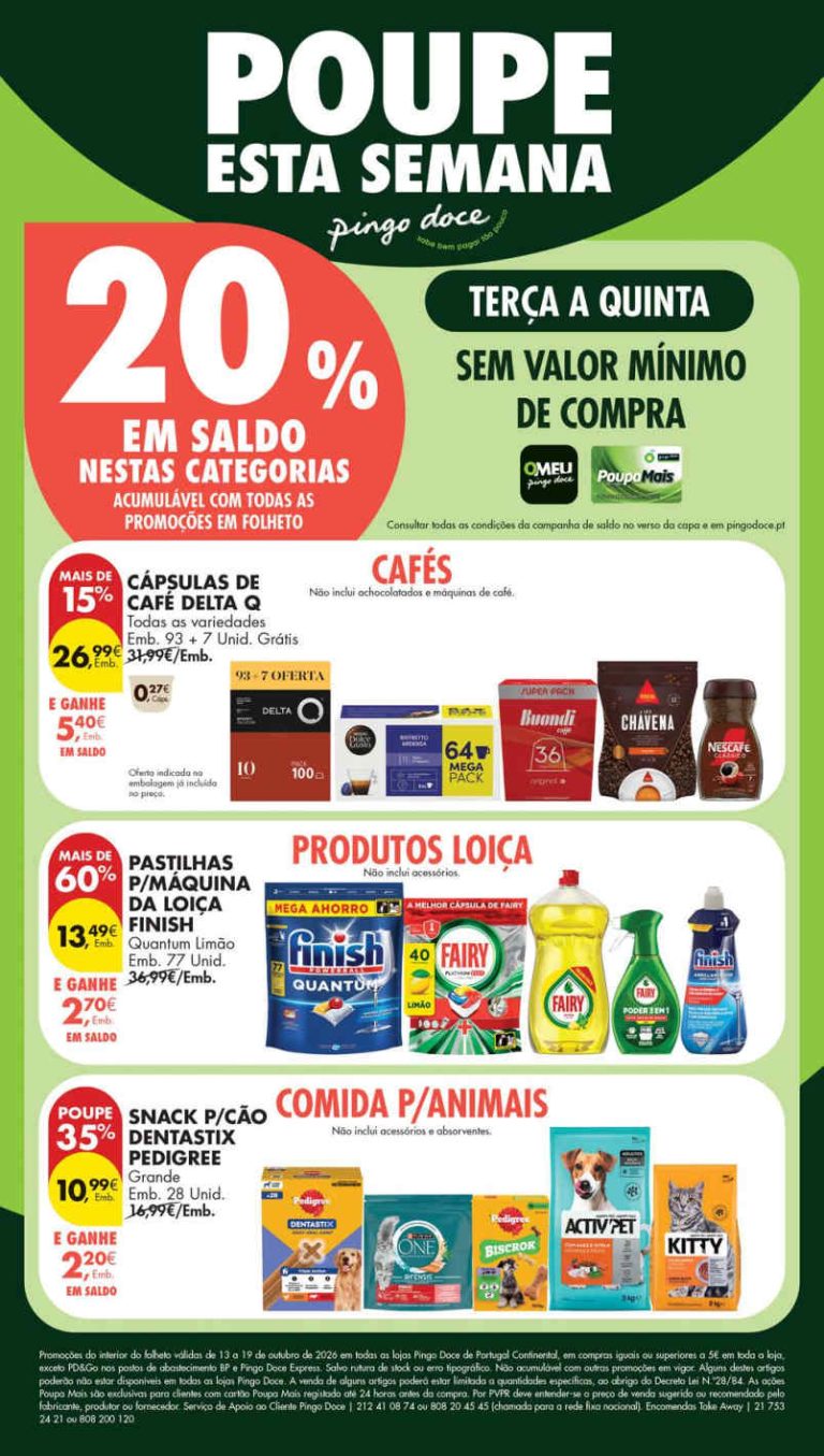 Folheto Pingo Doce Lojas Médias – Antevisão Promoções 13 a 19 de outubro