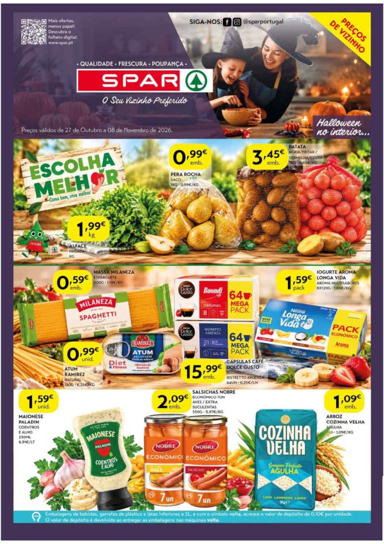 Folheto Spar – Antevisão Promoções 27 outubro a 8 novembro