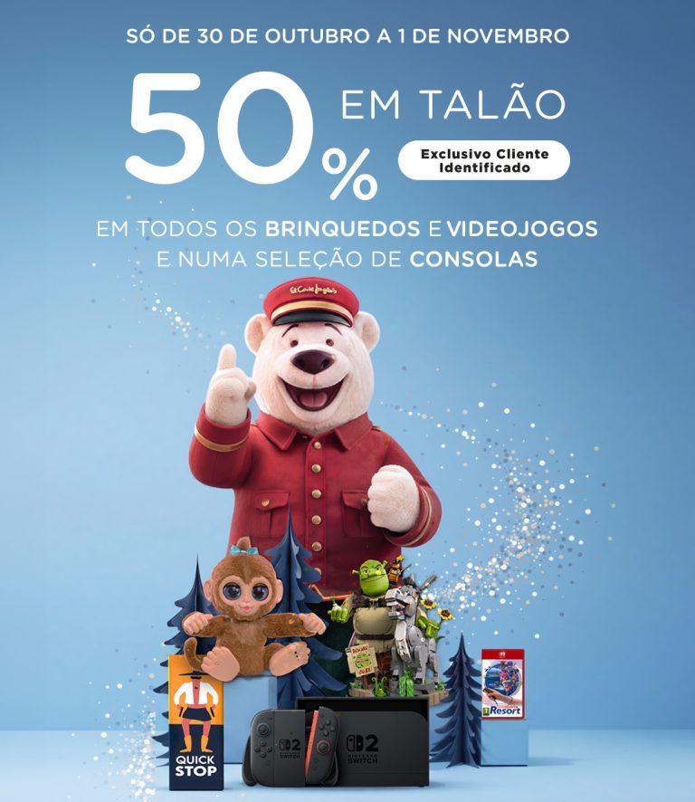 El Corte Inglés Natal – 50% em Talão em Brinquedos em Videojogos e Consolas