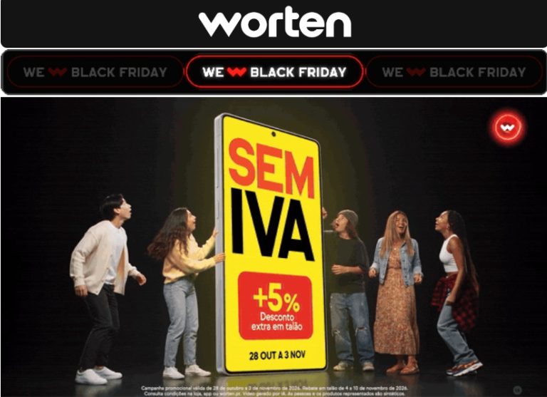 Black Friday Worten – Promoção Sem Iva e 5% Talão 28 outubro a 3 novembro